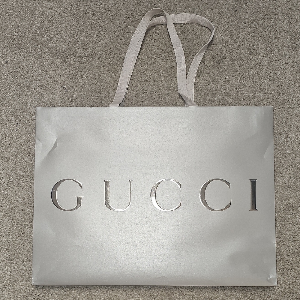 Gucci Metallic Silver Shopping Bag
